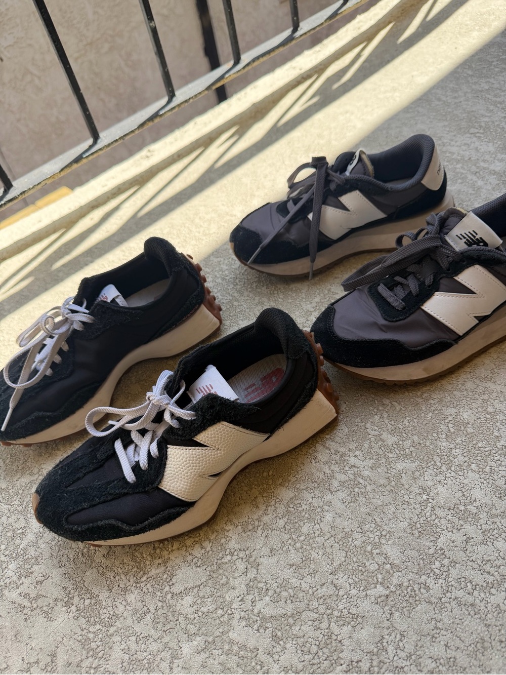 New Balance Black and White Retro-Style Runner Sneakers